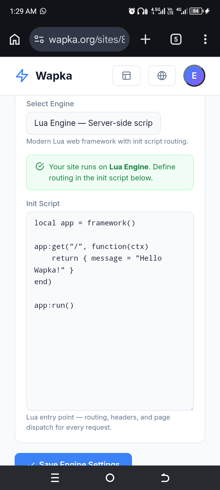 The basic testing script I tried, and yet wasn't working